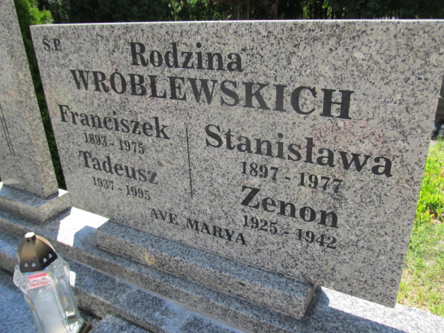 Zenon Wróblewski 1924 Archidiecezja Łódzka - Grobonet - Wyszukiwarka osób pochowanych
